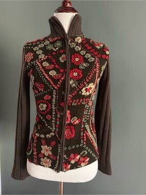 Very lovely embroidered sweater cardigan
